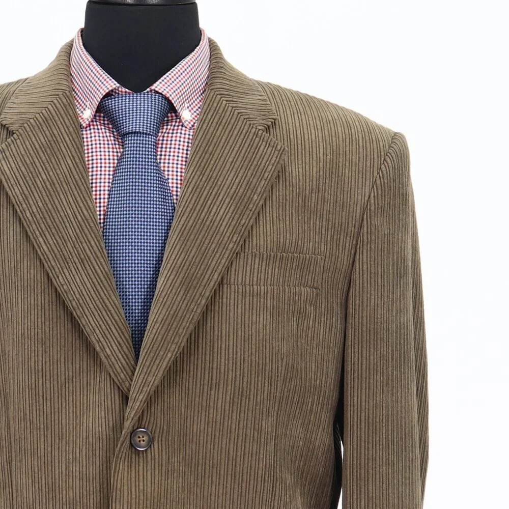 Perry Ellis 44R Brown Solid 2-Button Sport Coat Blazer Jacket G704